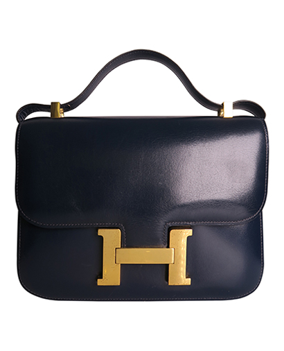 Constance 23 Box Calf Leather in Bleu Marine, front view